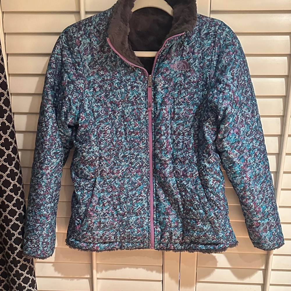 The North Face Blue and Purple Puffer Jacket